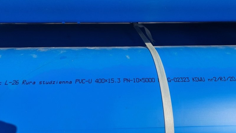 Rura studzienna pełna bez gwintu fi 400x15,3, długość 5,0 m Rura studzienna pełna bez gwintu fi 400x15,3, długość 5,0 m